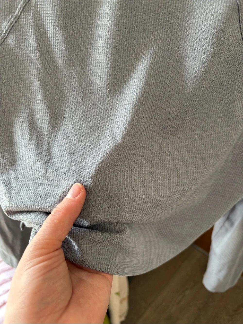 lululemon athletica Heathered Asphalt Grey Cropped Henley Long Sleeve